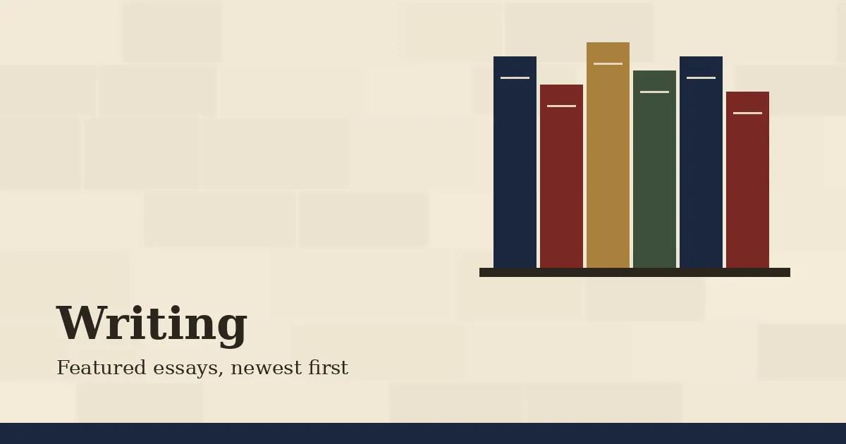 Row of book spines on a shelf, labelled "Writing"
